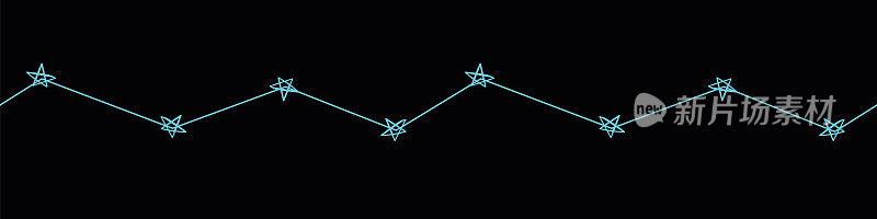zig zag line with pentagram stars seamless border